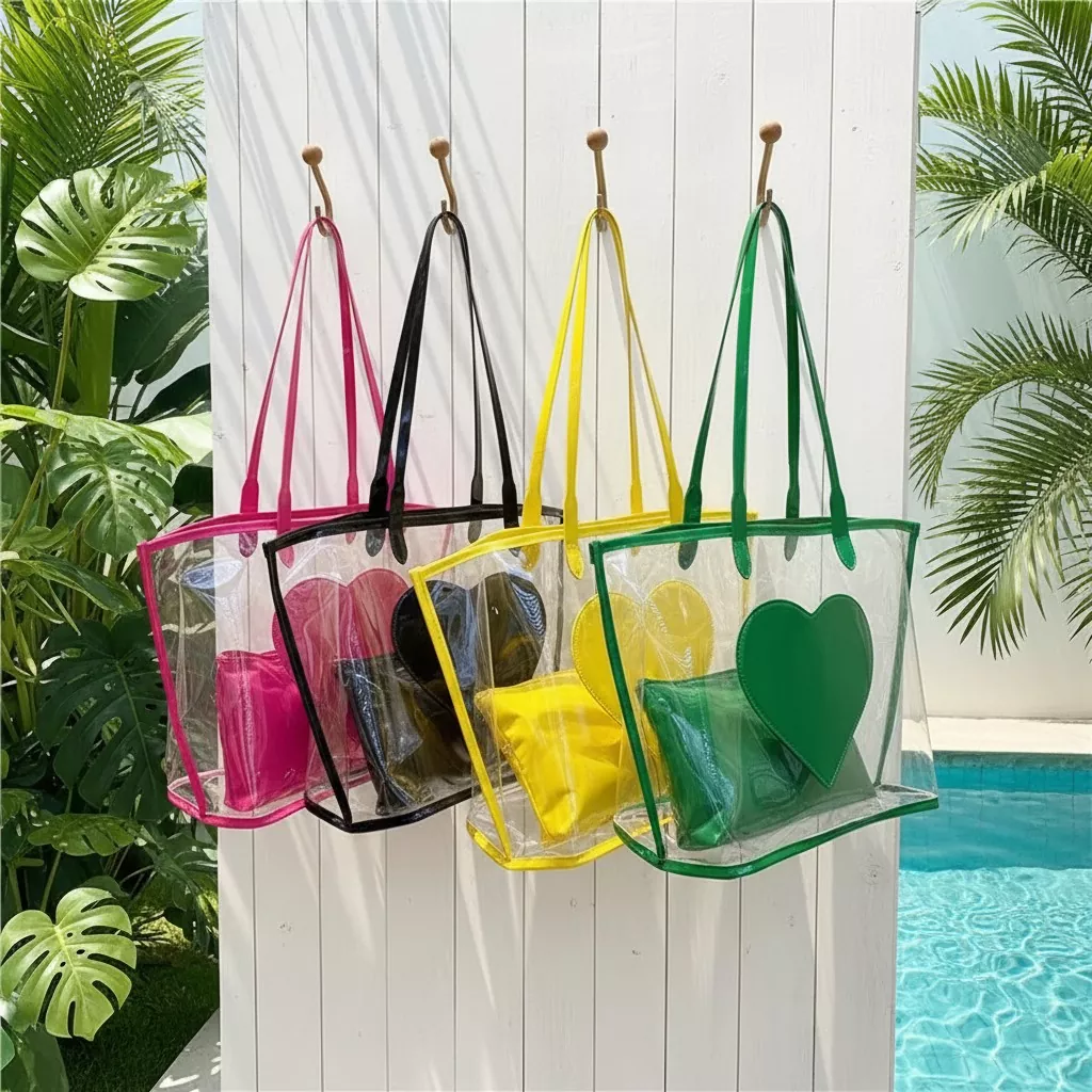 Trendy PVC skuldertaske til kvinder